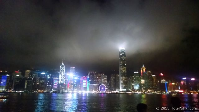 スターフェリーからの香港島の夜景 (2015年6月撮影)